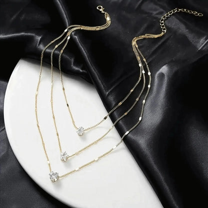 Choker Brillant Superposé Chic - Saylana