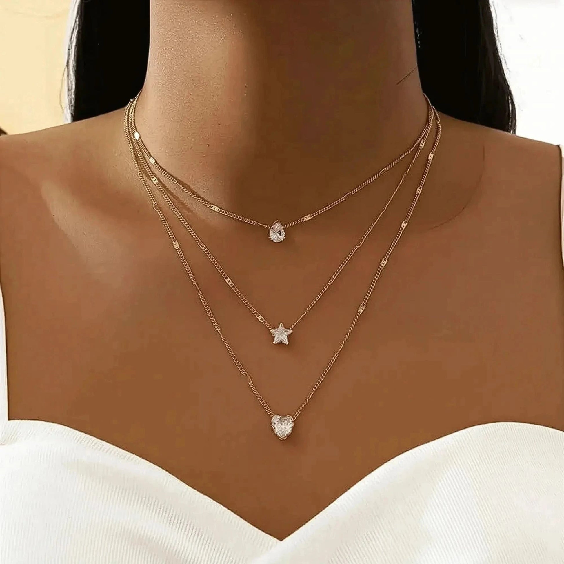Choker Brillant Superposé Chic - Saylana