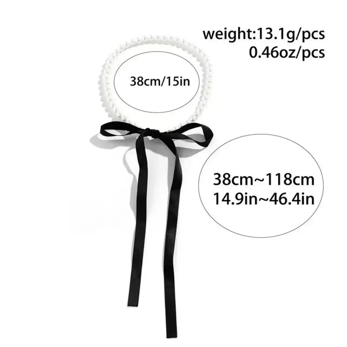 Choker Velours Noir Nœud & Perle-Saylana
