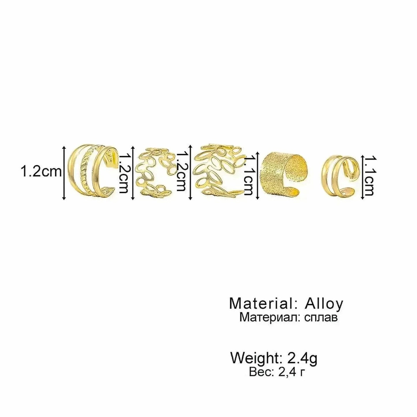 Clips Oreilles Sans Percing Feuilles - Saylana