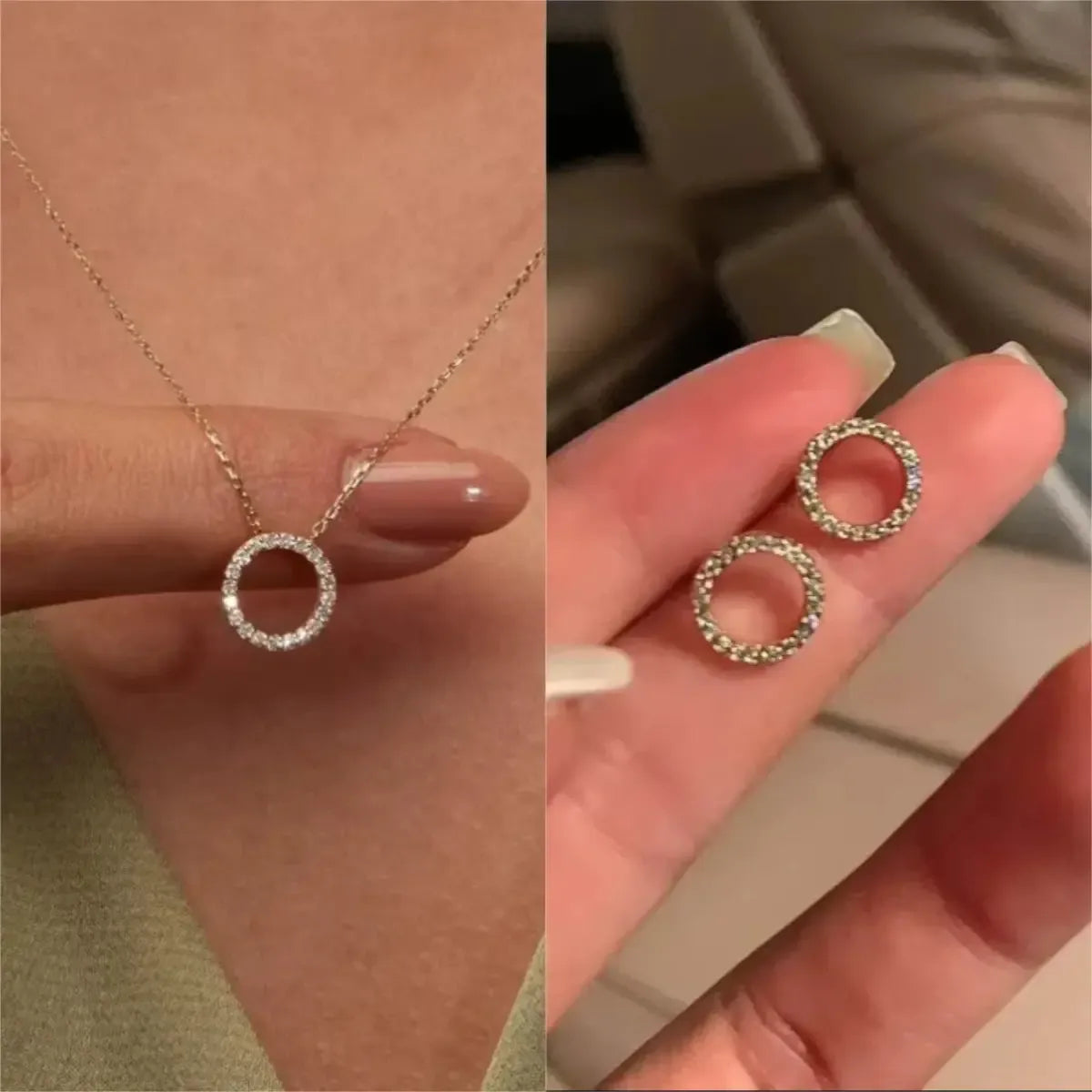 Clous Cercle Doré Minimaliste-Saylana
