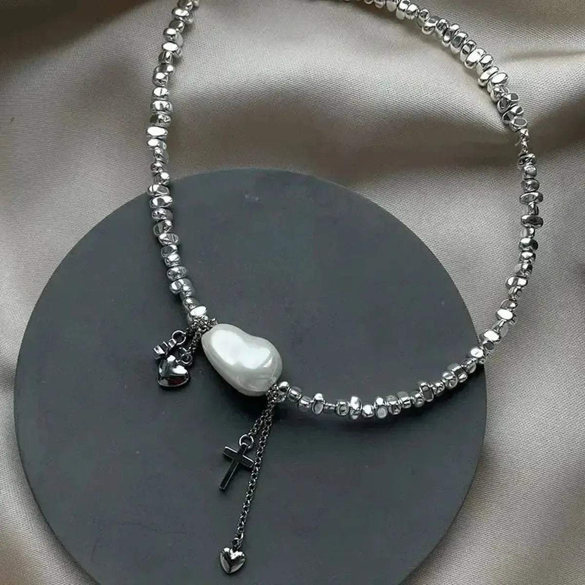 Collier Cœur Pierre Rose Élégant-Saylana