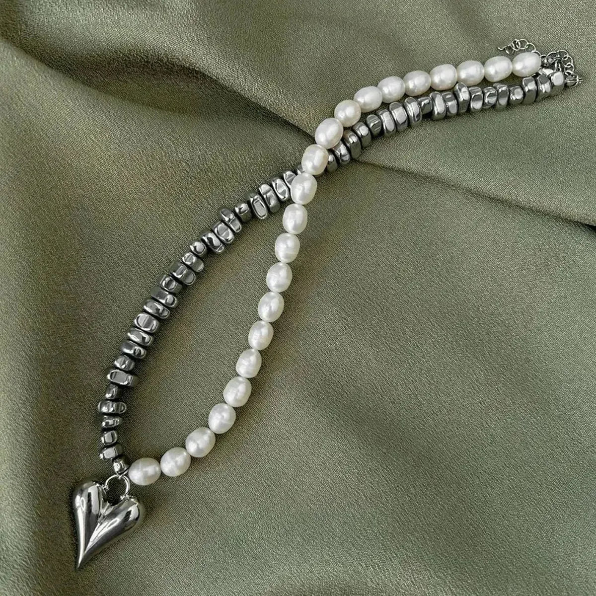 Collier Cœur Pierre Rose Élégant-Saylana