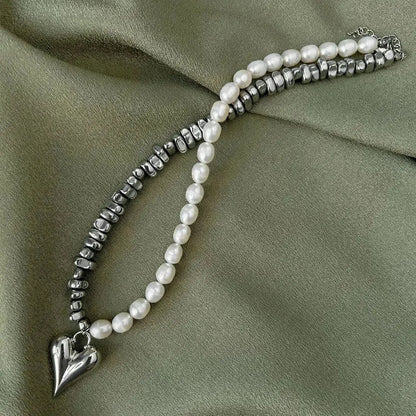 Collier Cœur Pierre Rose Élégant-Saylana