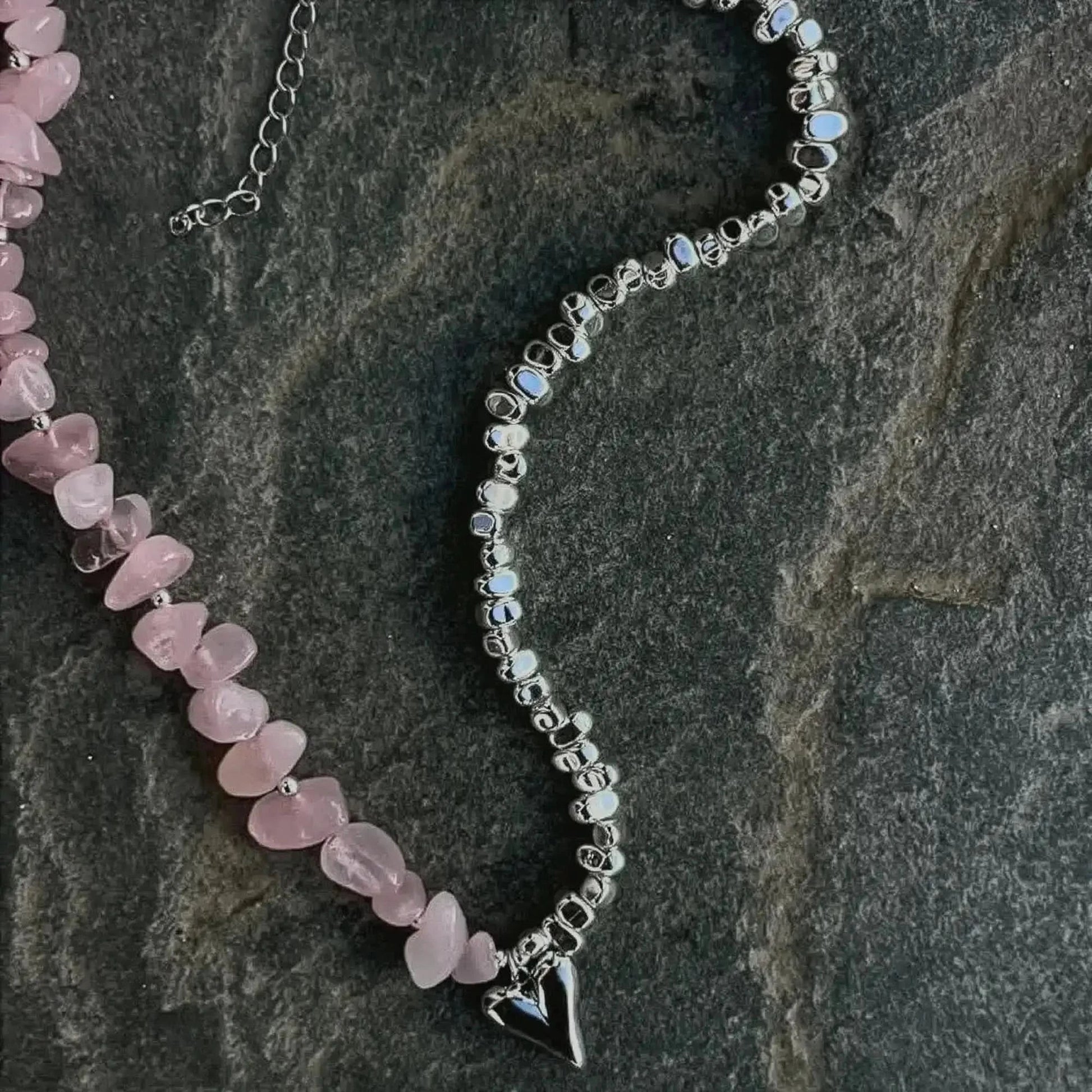 Collier Cœur Pierre Rose Élégant - Saylana