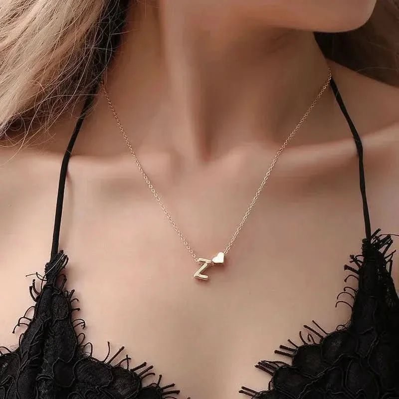 Collier Lettre & Cœur Doré/Argent - Saylana