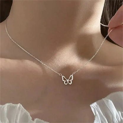 Collier Papillon Brillant Double Rang-Saylana