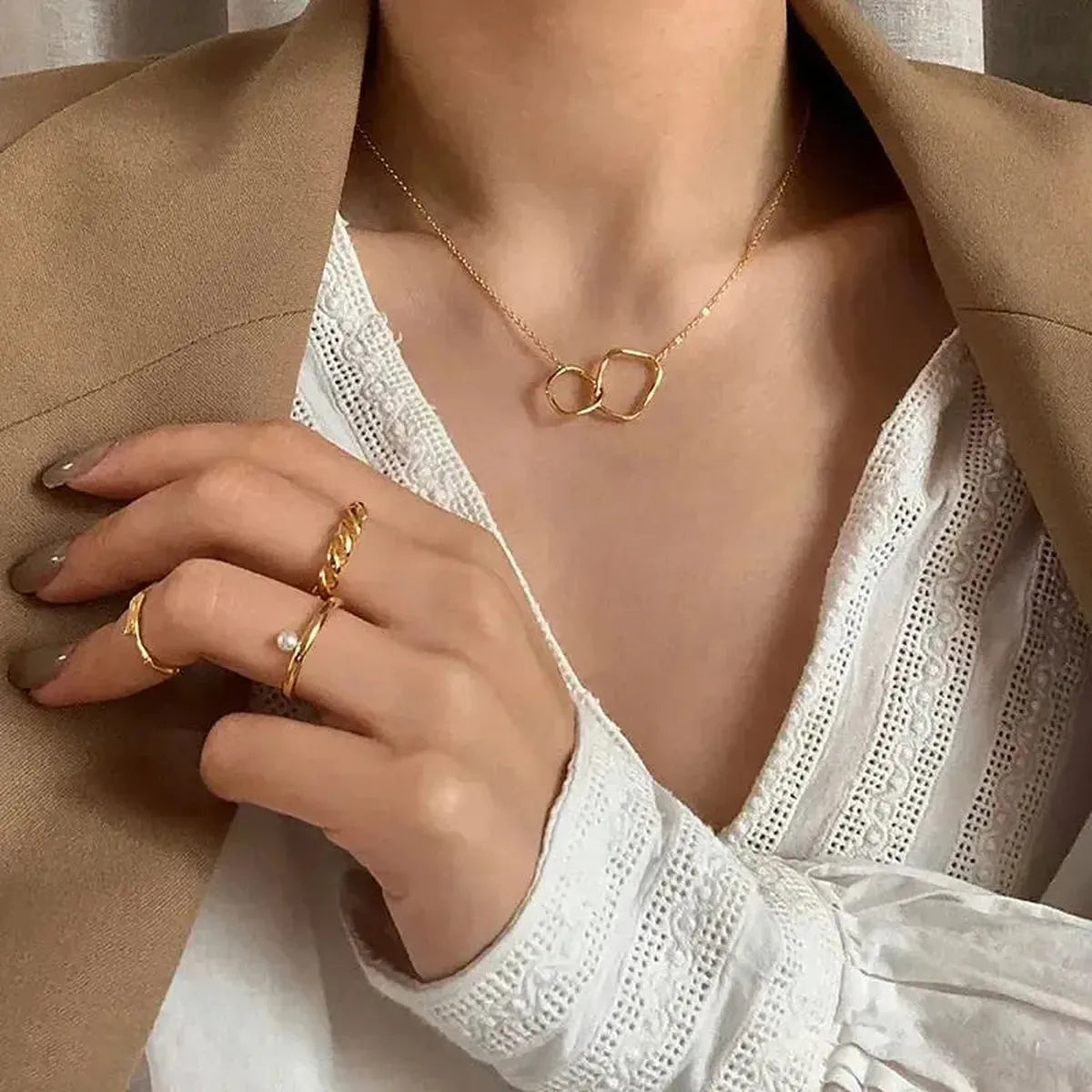 Collier Papillon Brillant Double Rang-Saylana