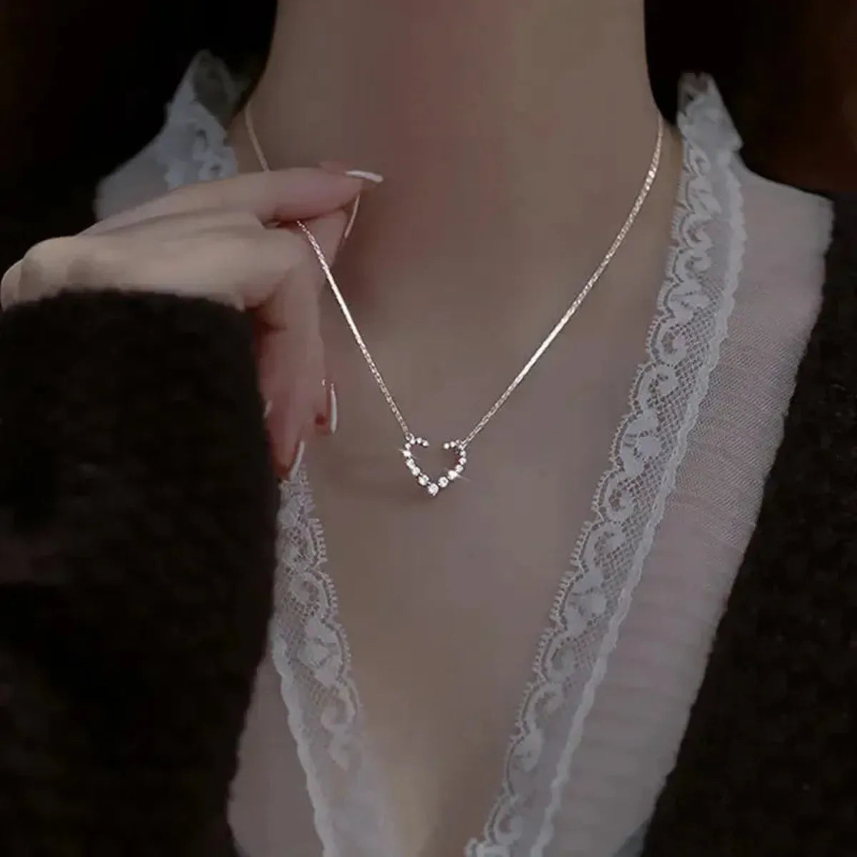 Collier Papillon Brillant Double Rang-Saylana