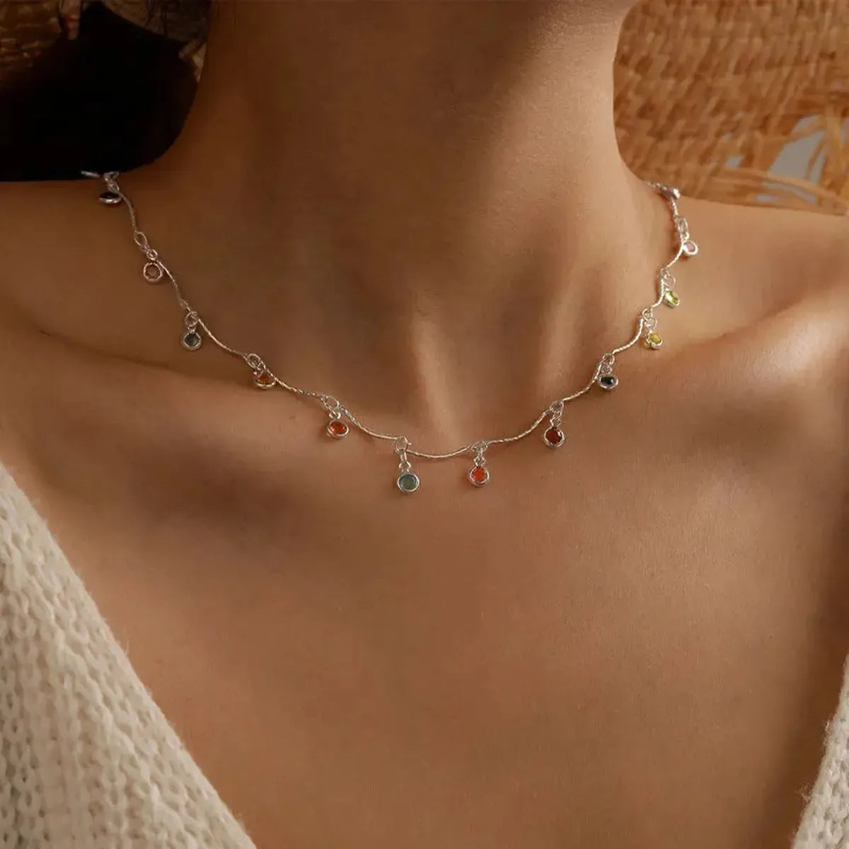 Collier Pompon Couleur Bonbon-Saylana