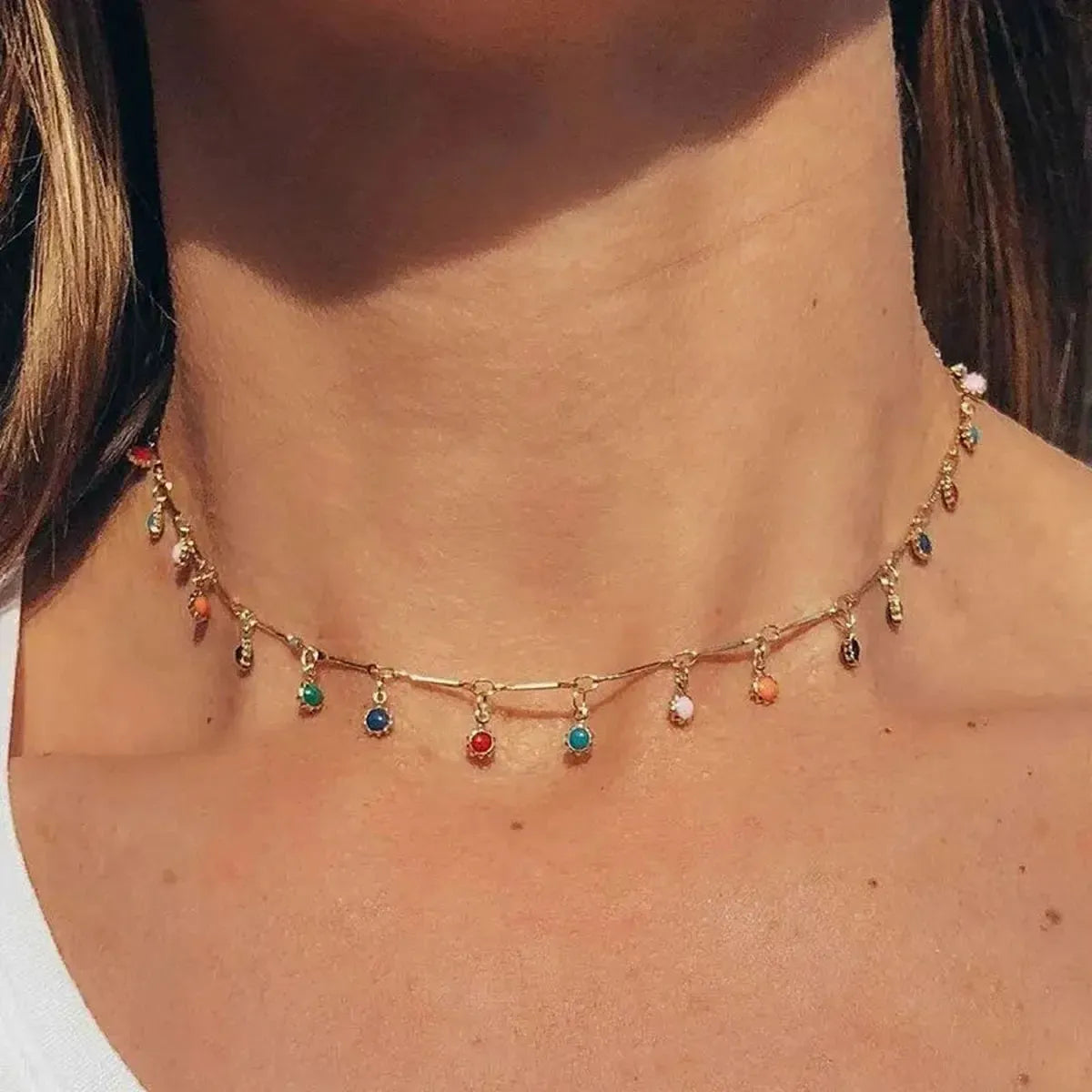 Collier Pompon Couleur Bonbon-Saylana
