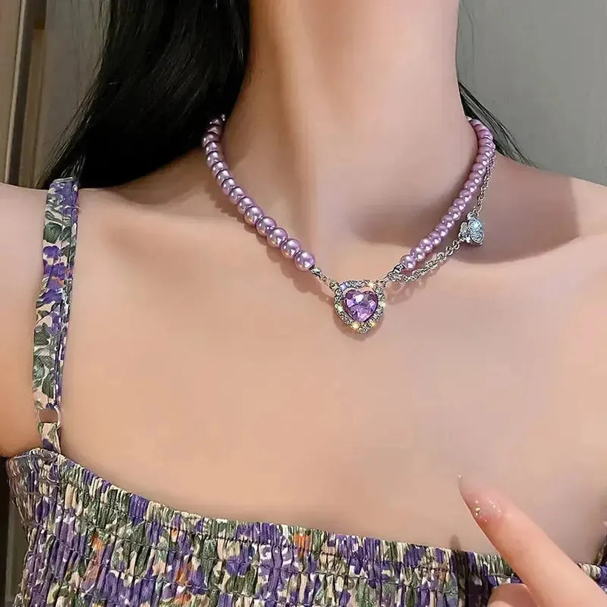 Collier Ras-du-Cou Goth Perlé-Saylana