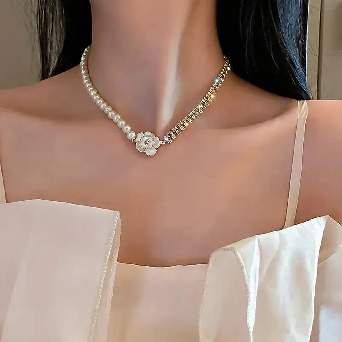 Collier Ras-du-Cou Goth Perlé-Saylana