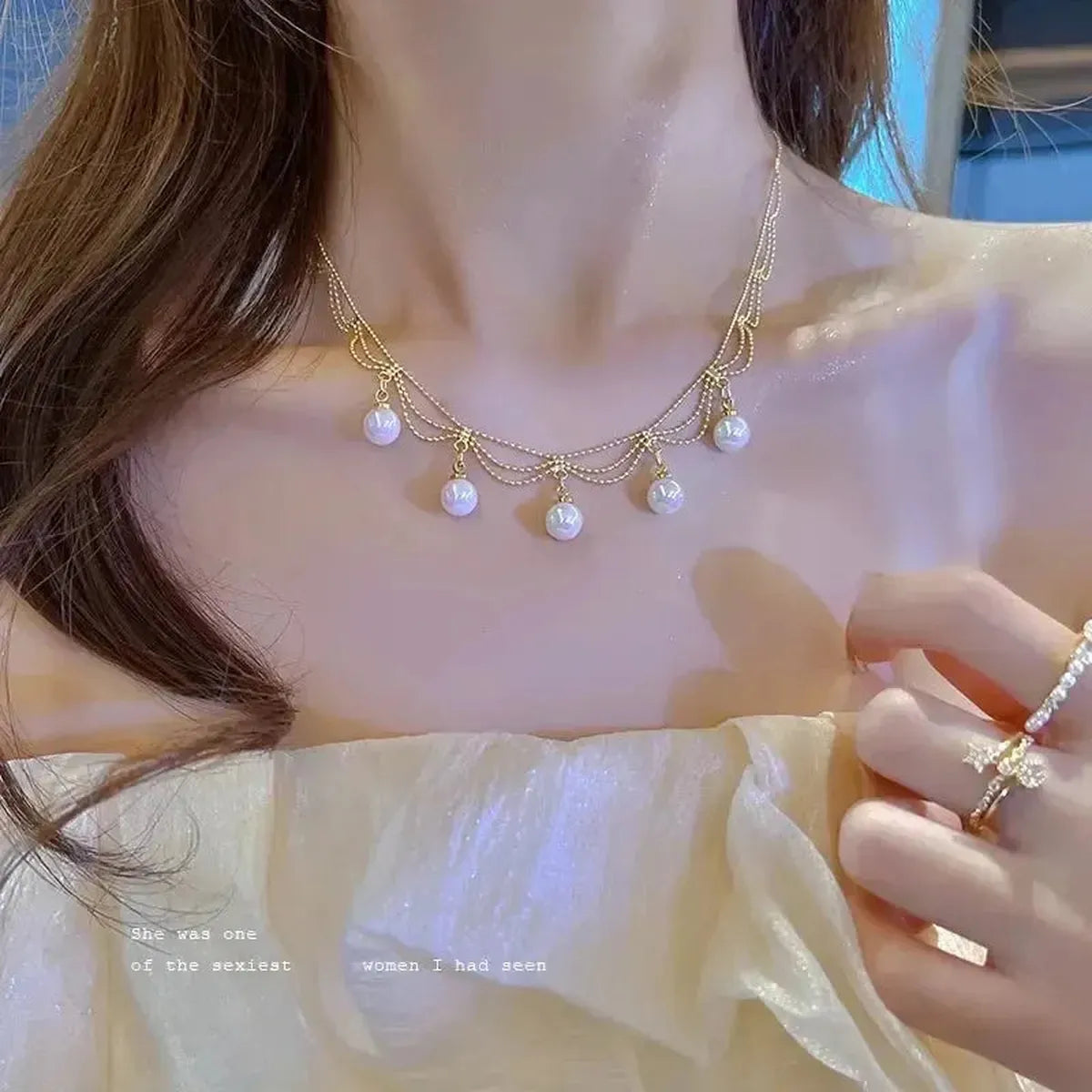 Collier Ras-du-Cou Goth Perlé-Saylana
