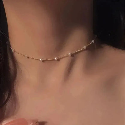 Collier Ras-du-Cou Goth Perlé-Saylana