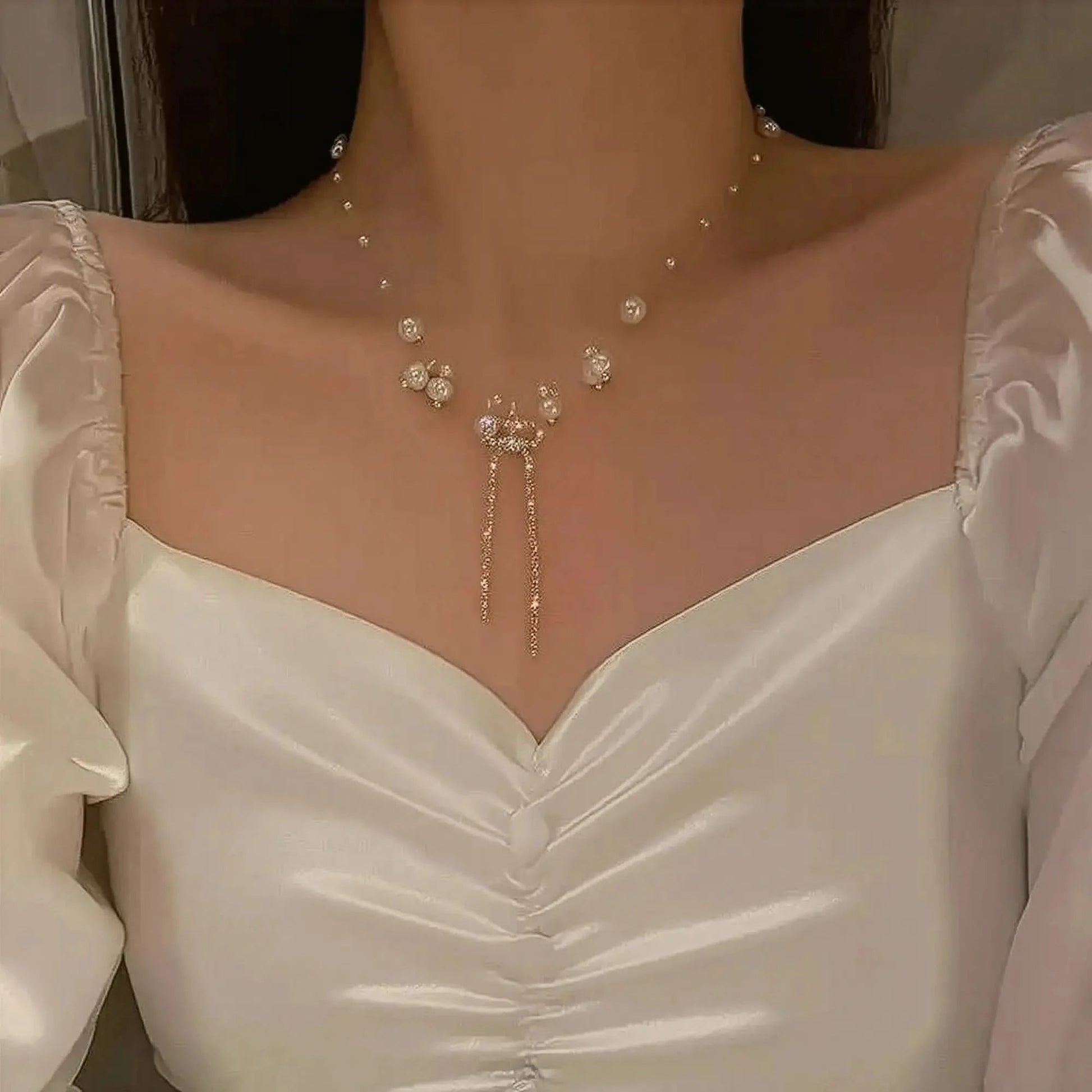 Collier Ras - du - Cou Goth Perlé - Saylana