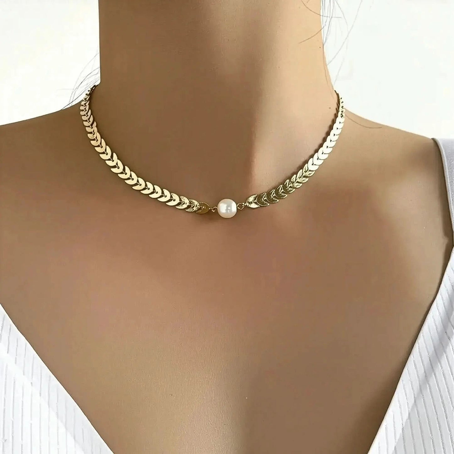 Collier Ras - du - Cou Goth Perlé - Saylana