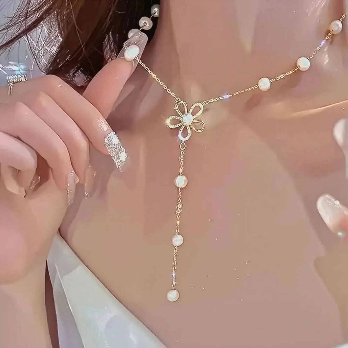 Collier Ras - du - Cou Goth Perlé - Saylana