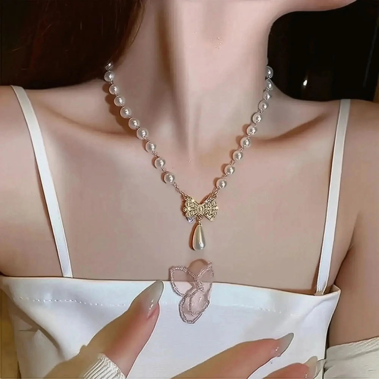 Collier Ras - du - Cou Goth Perlé - Saylana