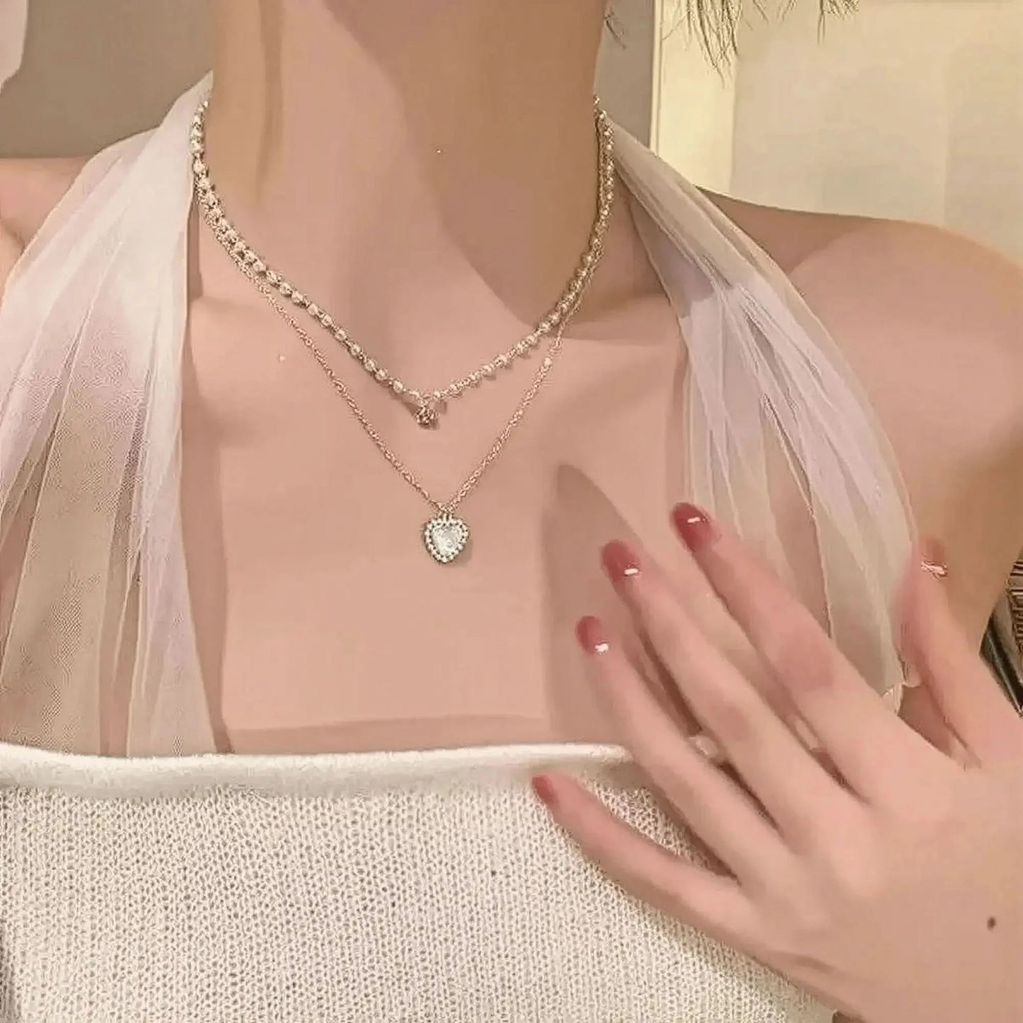 Collier Ras - du - Cou Goth Perlé - Saylana