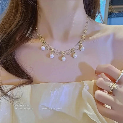 Collier Ras - du - Cou Goth Perlé - Saylana