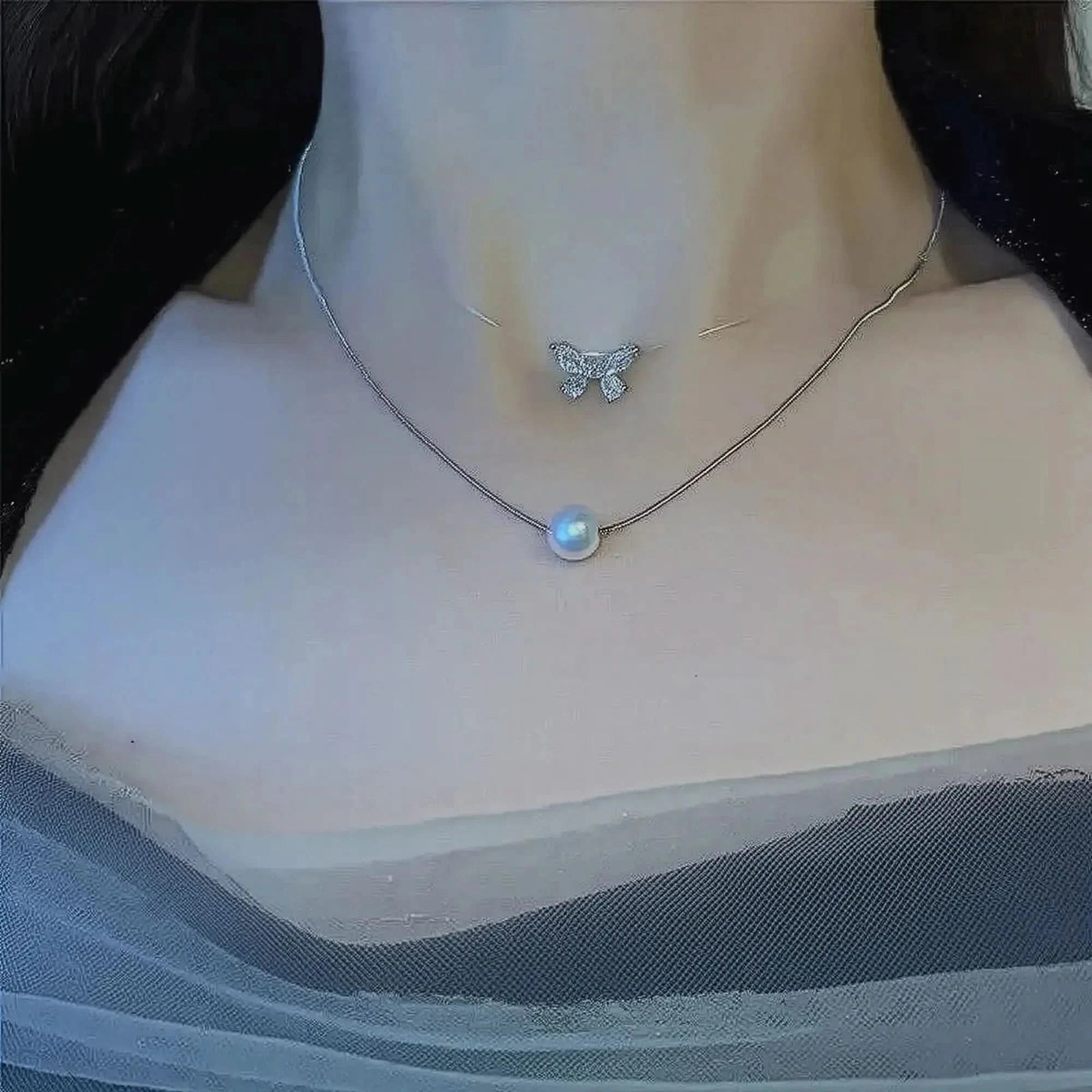 Collier Ras - du - Cou Goth Perlé - Saylana