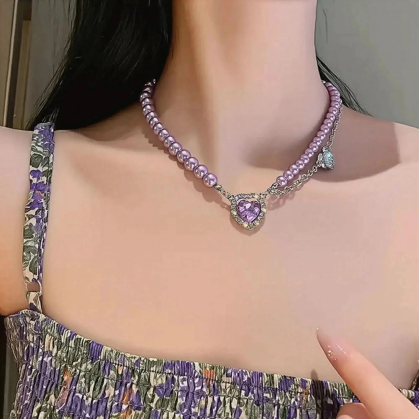 Collier Ras - du - Cou Goth Perlé - Saylana