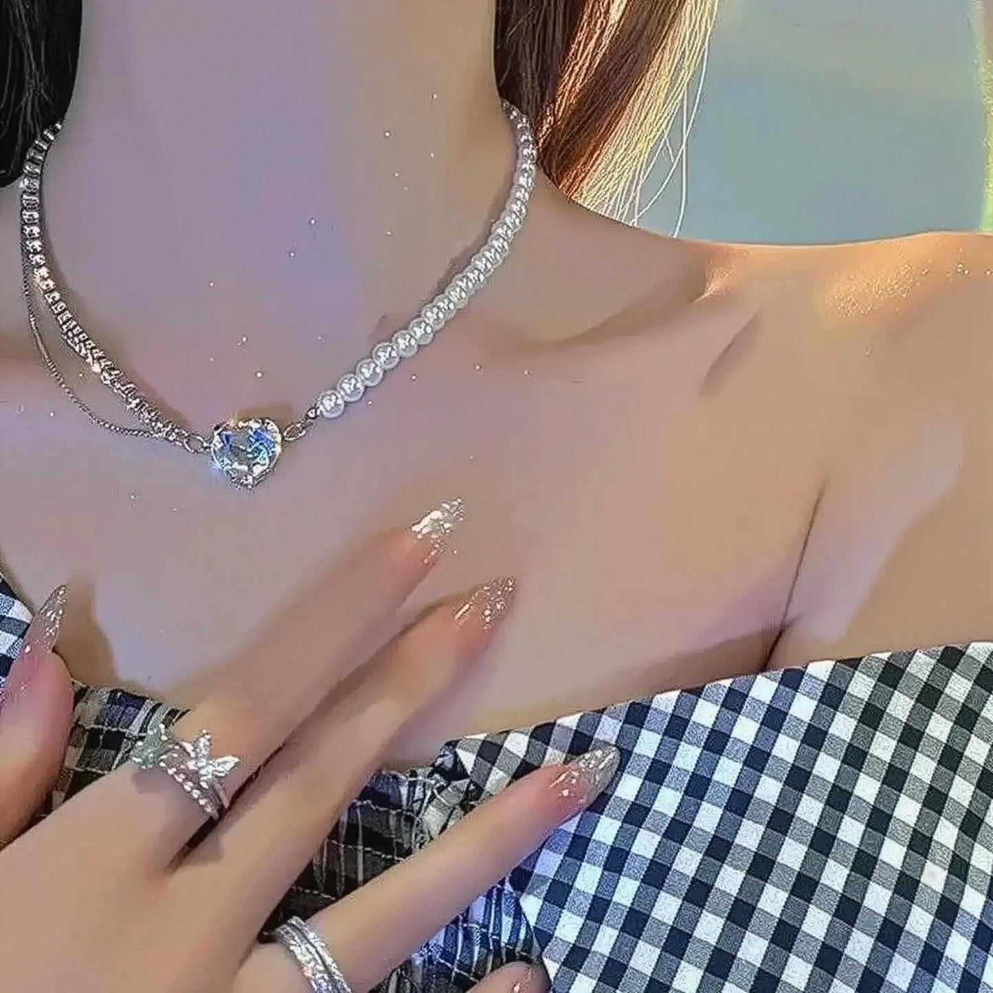 Collier Ras - du - Cou Goth Perlé - Saylana