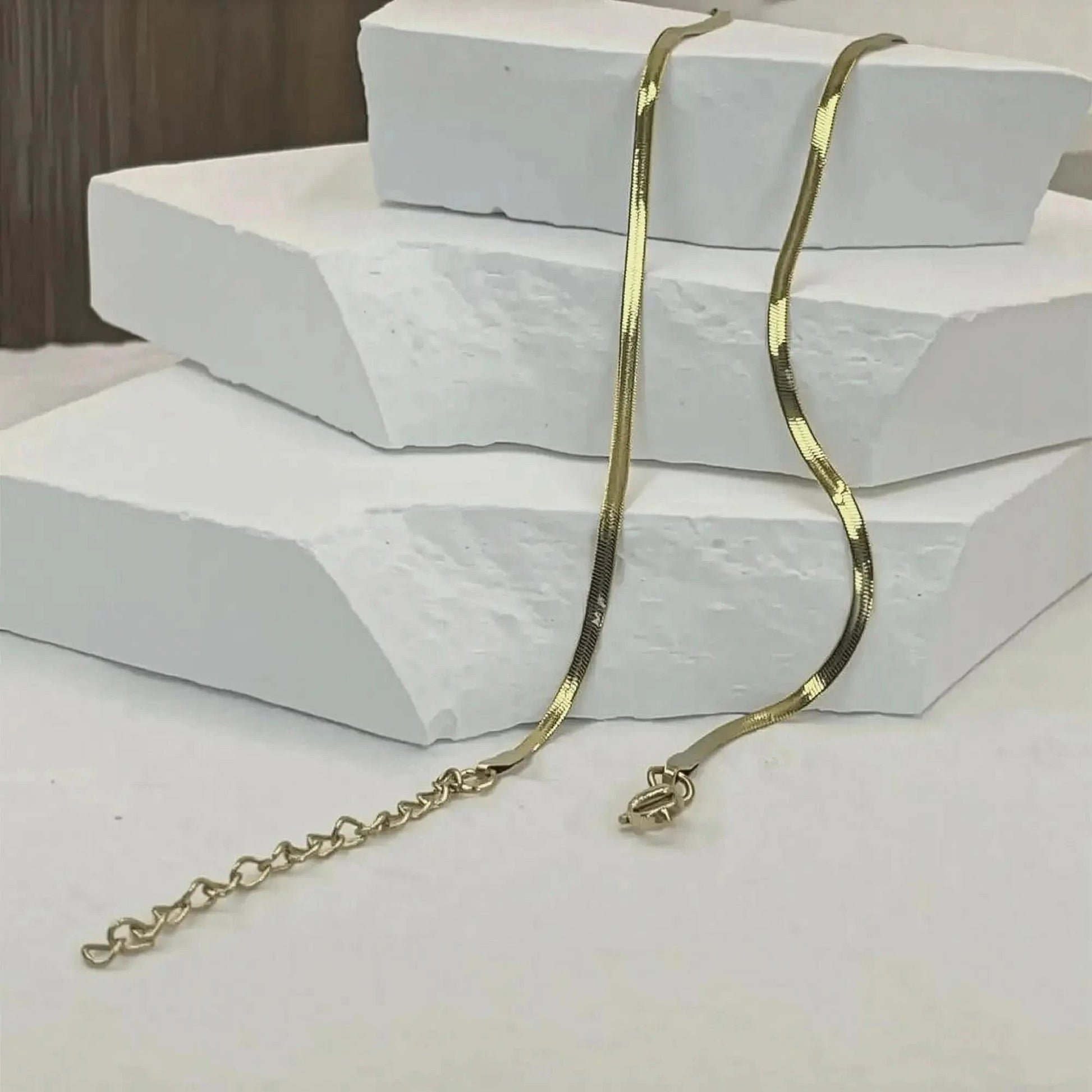 Collier Serpent Acier Doré Chic - Saylana