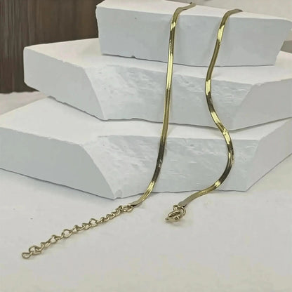 Collier Serpent Acier Doré Chic - Saylana