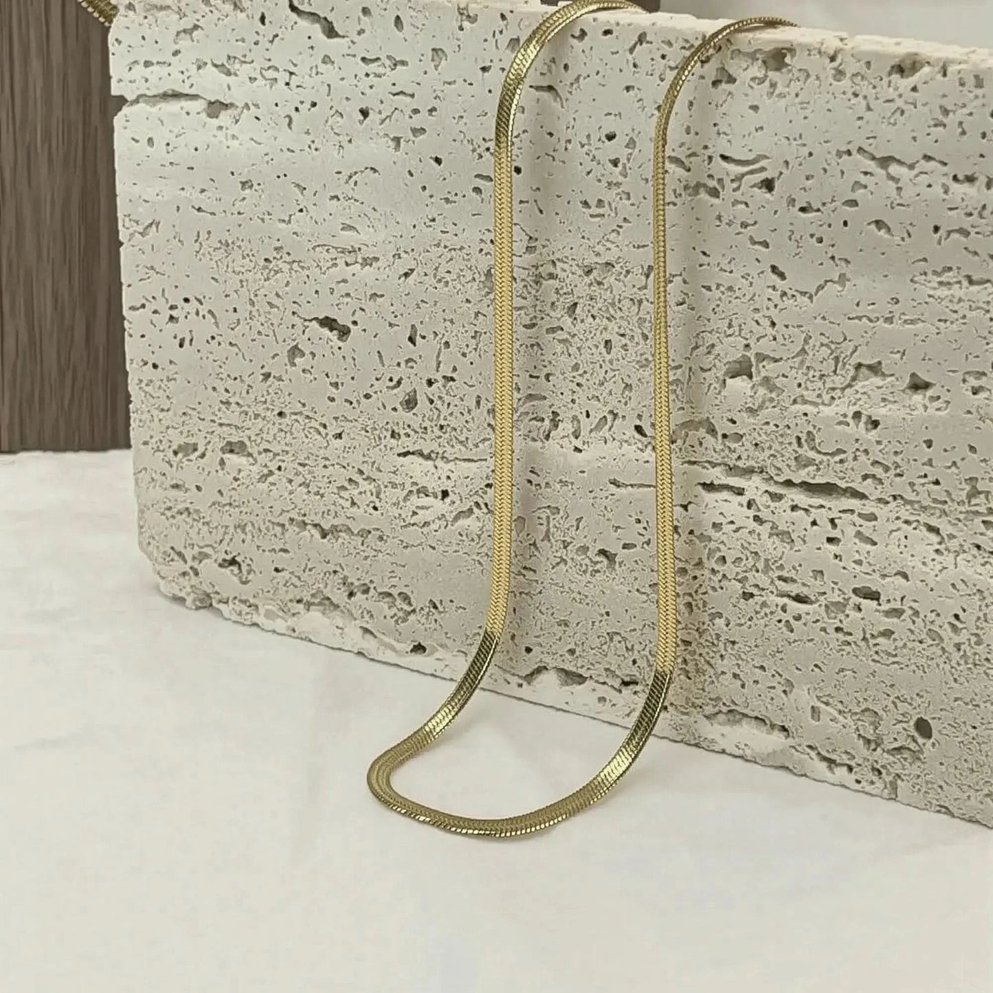 Collier Serpent Acier Doré Chic - Saylana