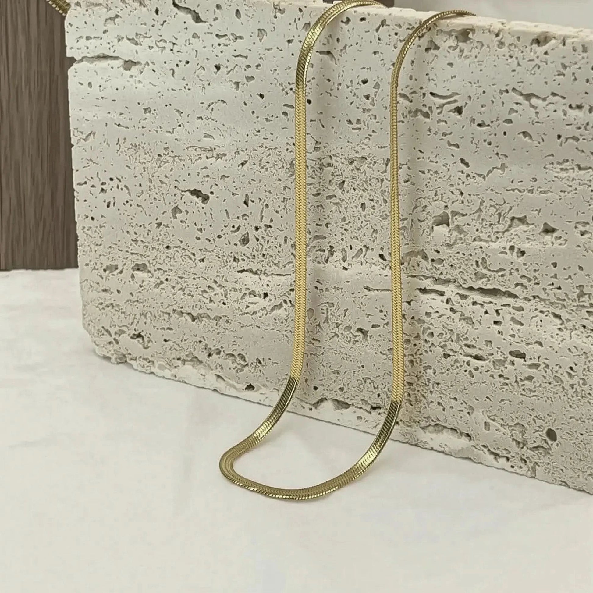 Collier Serpent Acier Doré Chic - Saylana