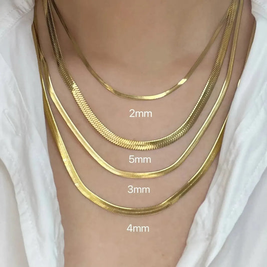 Collier Serpent Acier Doré Chic-Saylana