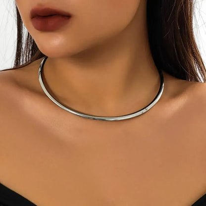 Collier Torque Métal Lisse Or-Saylana