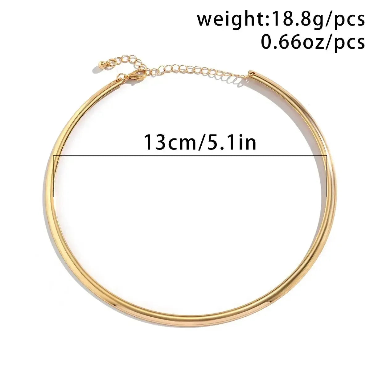 Collier Torque Métal Lisse Or-Saylana