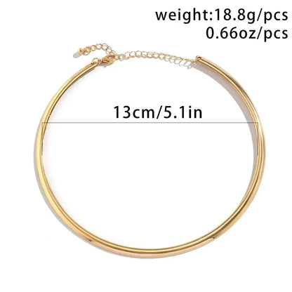 Collier Torque Métal Lisse Or-Saylana
