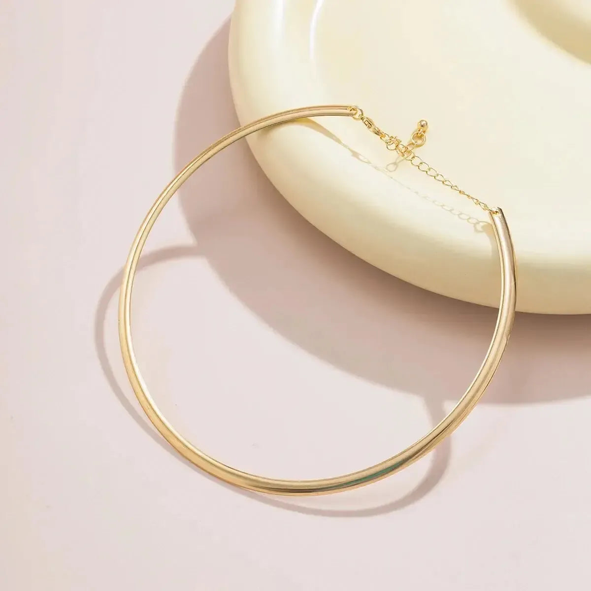 Collier Torque Métal Lisse Or-Saylana
