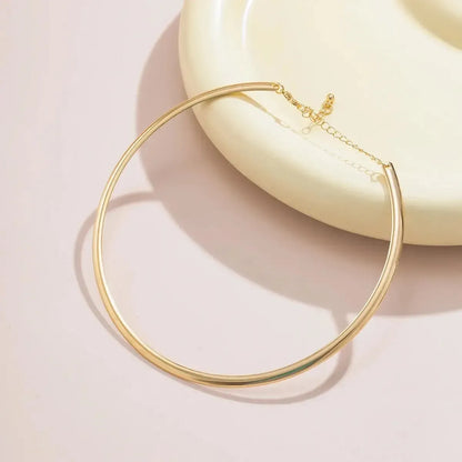 Collier Torque Métal Lisse Or-Saylana