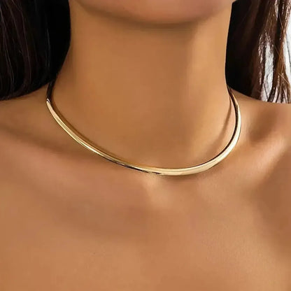 Collier Torque Métal Lisse Or-Saylana
