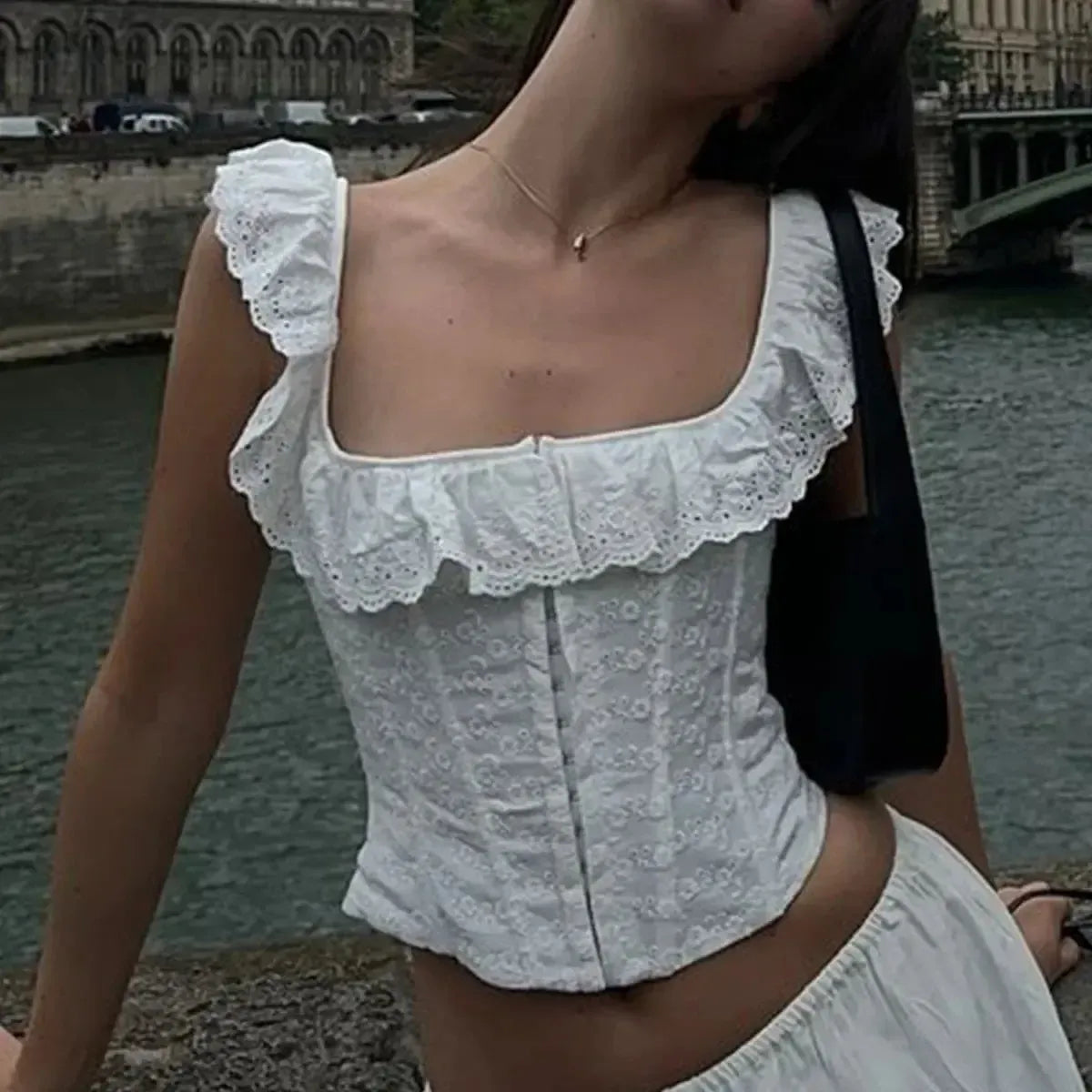Corset court à lacets été-Saylana