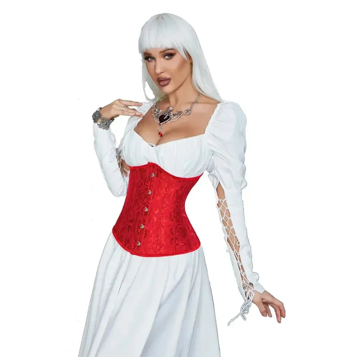 Corset Gothique Femme Jacquard-Saylana