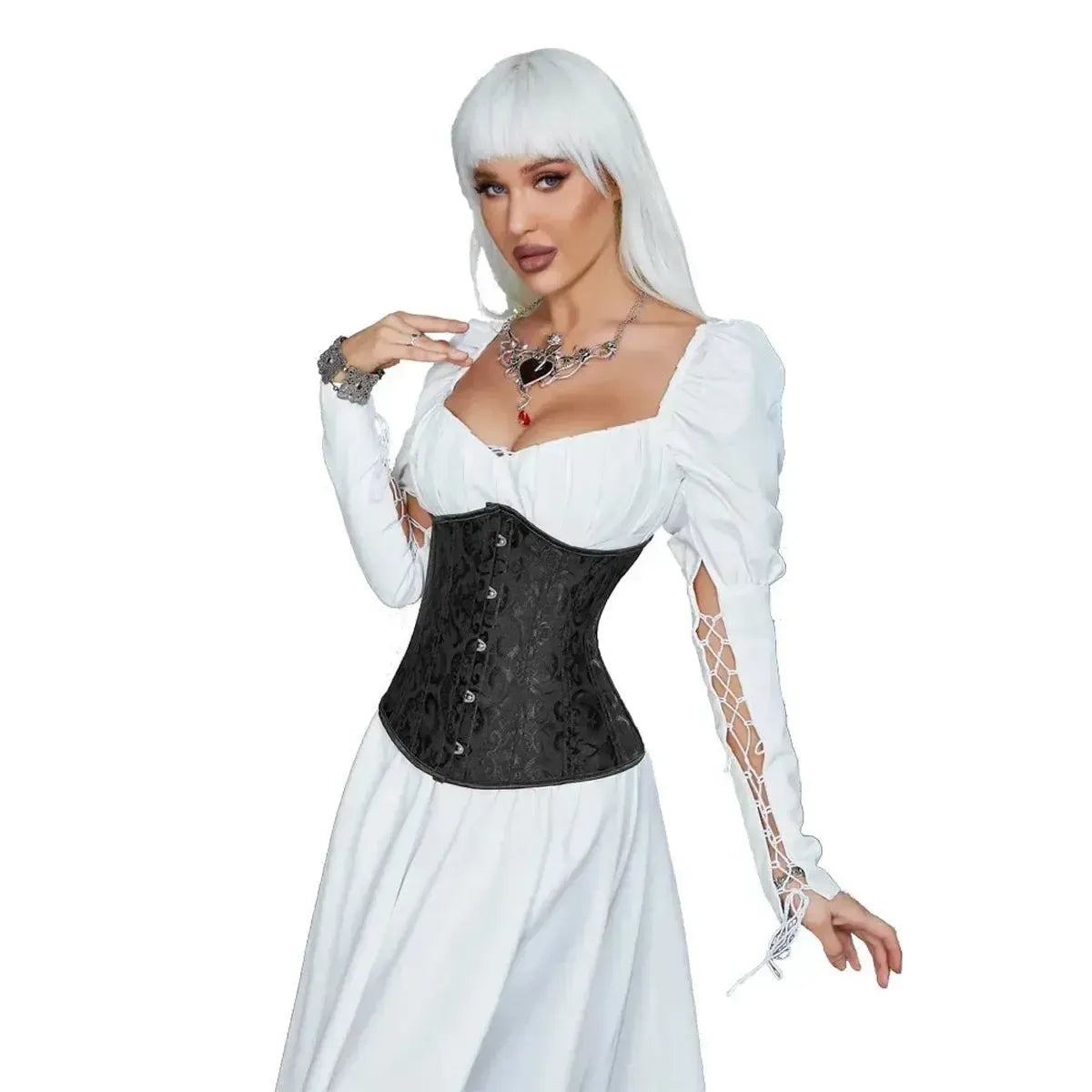 Corset Gothique Femme Jacquard-Saylana