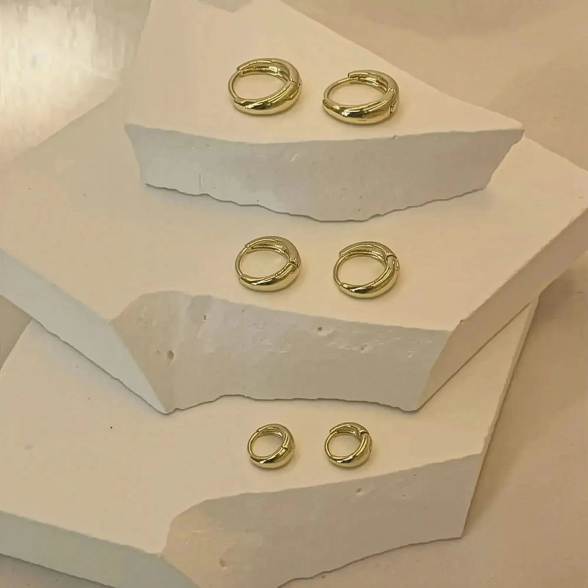 Créoles Acier Doré Mini Format - Saylana