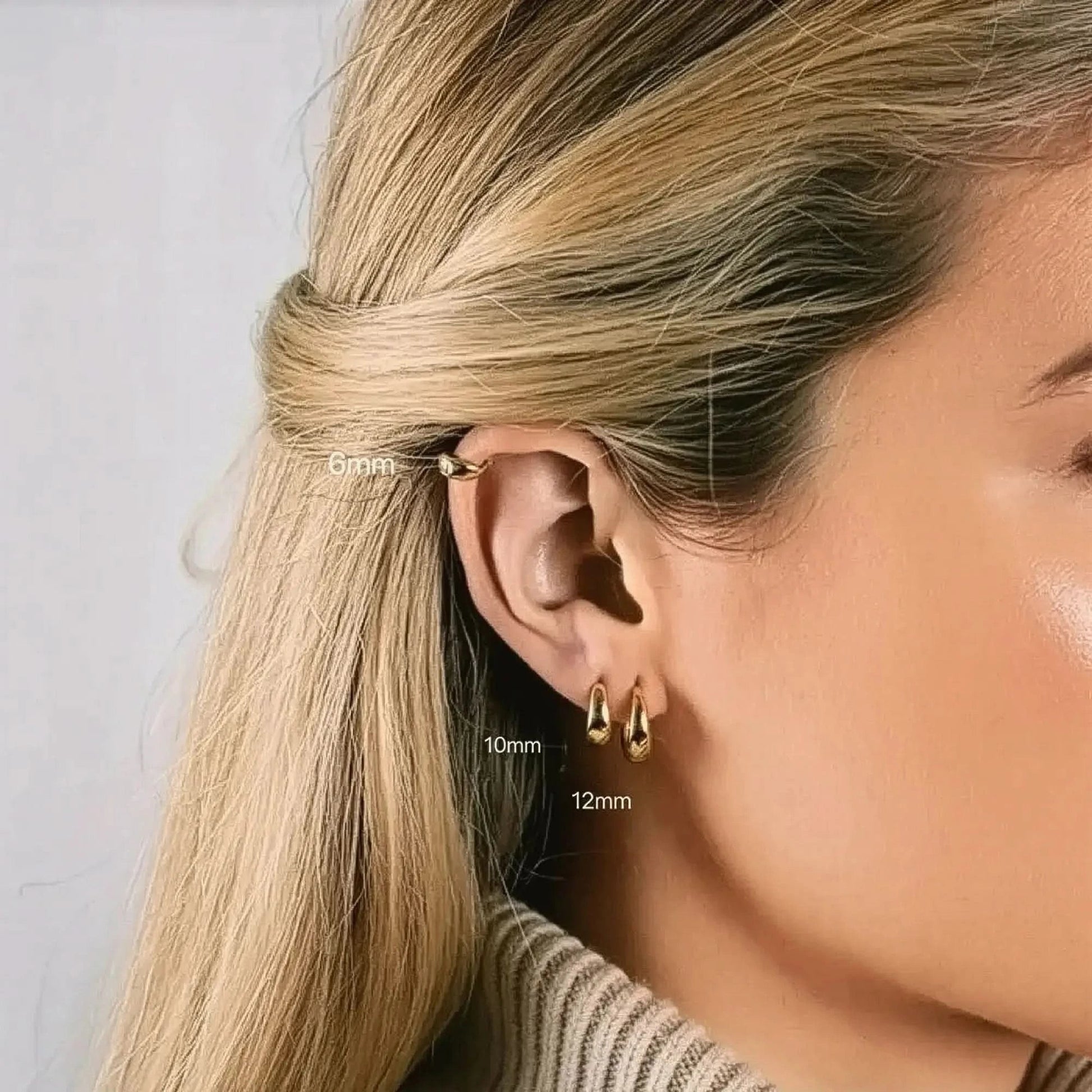 Créoles Acier Doré Mini Format - Saylana