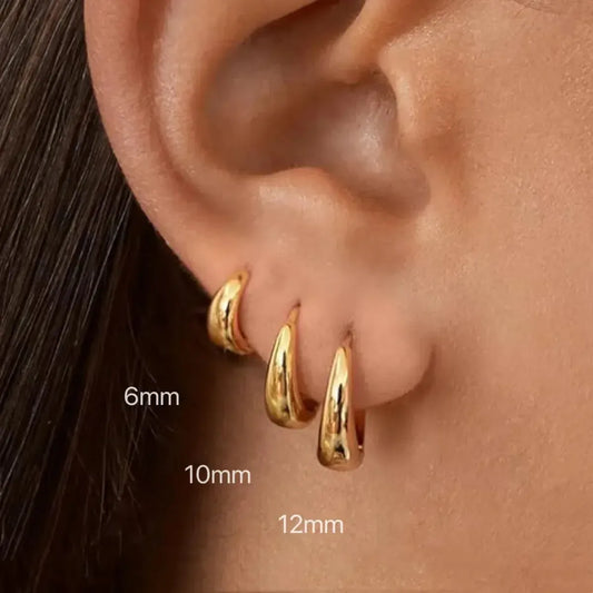 Créoles Acier Doré Mini Format-Saylana