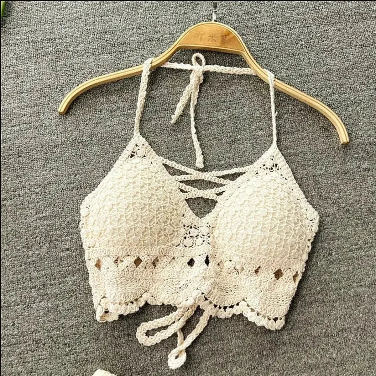 Crop à franges ajouré rétro sexy-Saylana