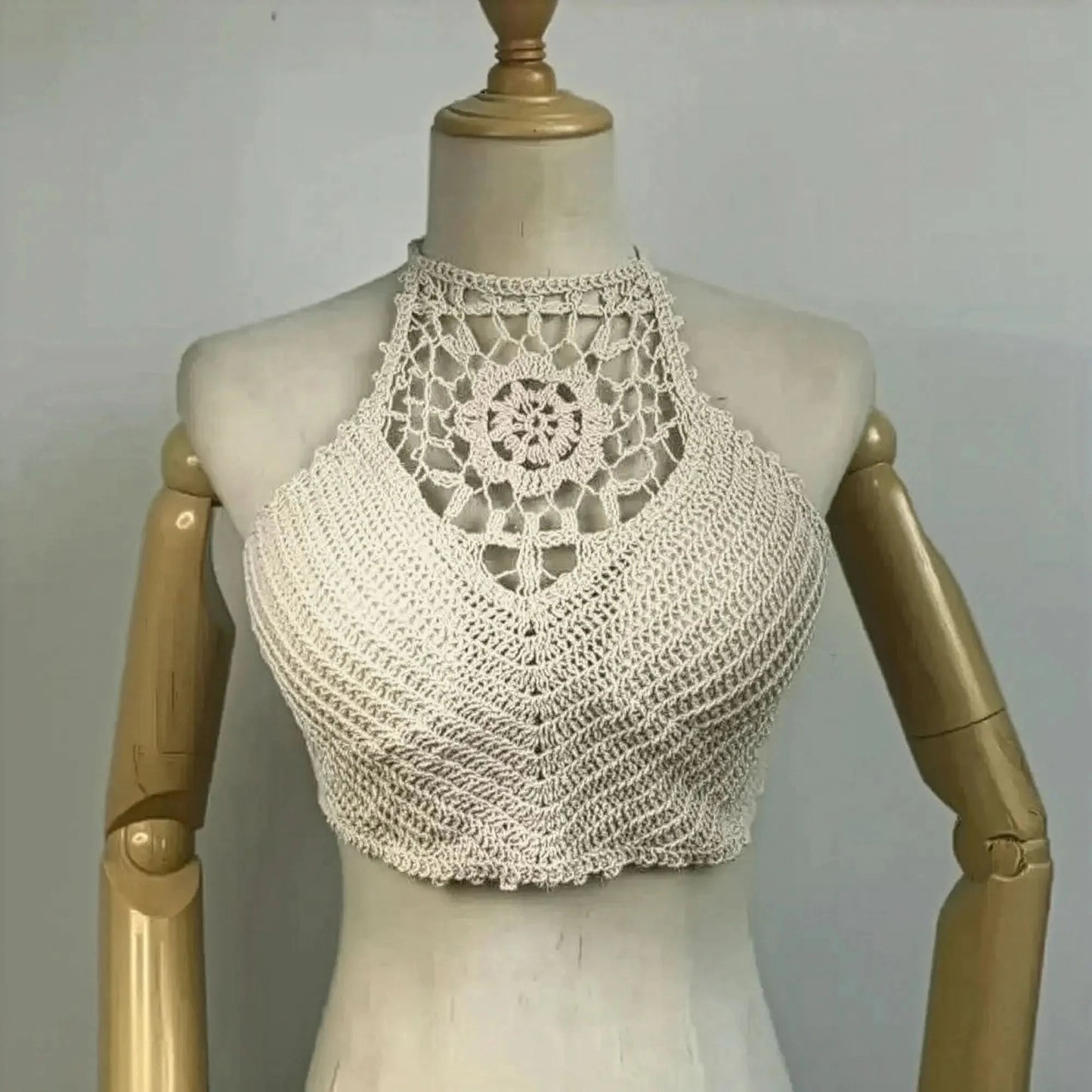 Crop à franges ajouré rétro sexy - Saylana