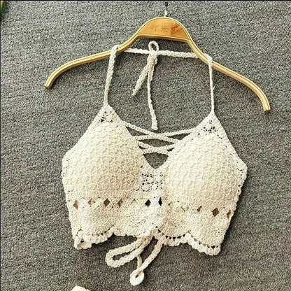 Crop à franges ajouré rétro sexy - Saylana