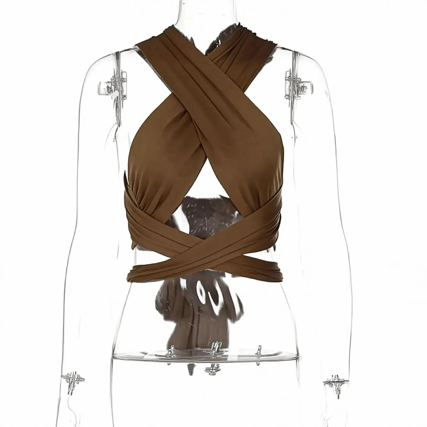 Crop bandage croisé col halter dos nu - Saylana