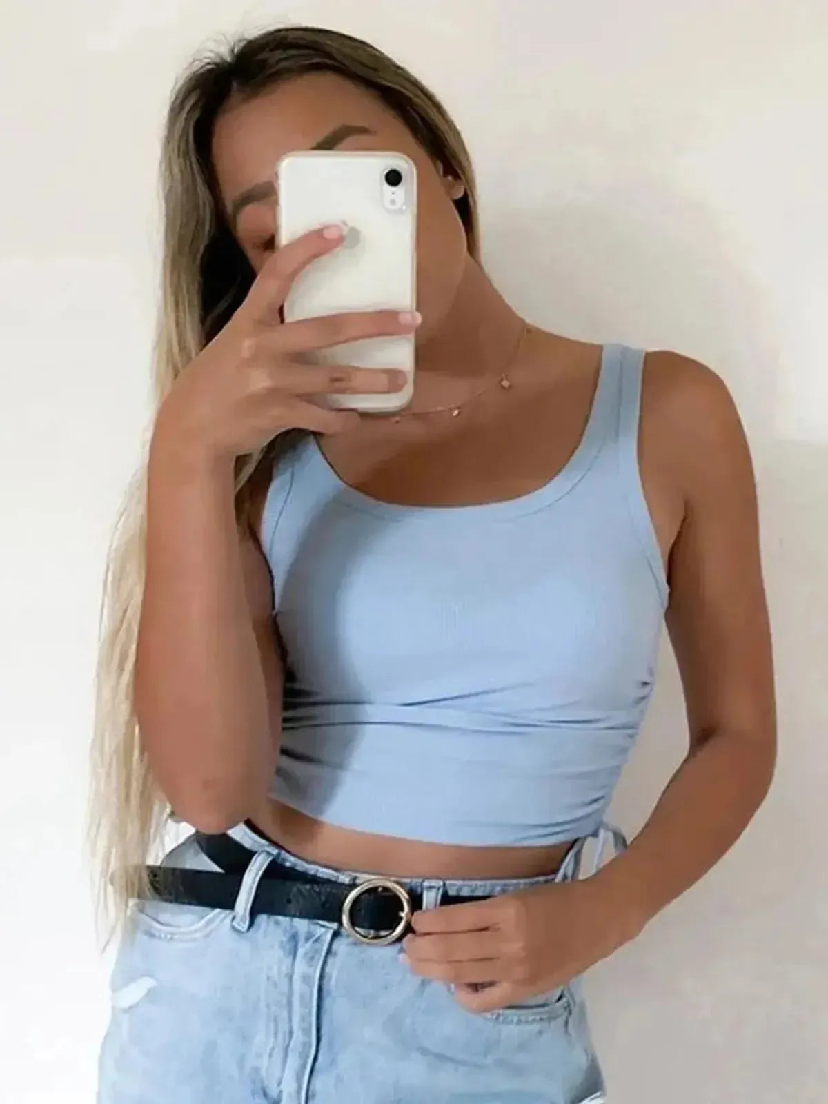 Crop top à nouer au style casual fitness-Saylana